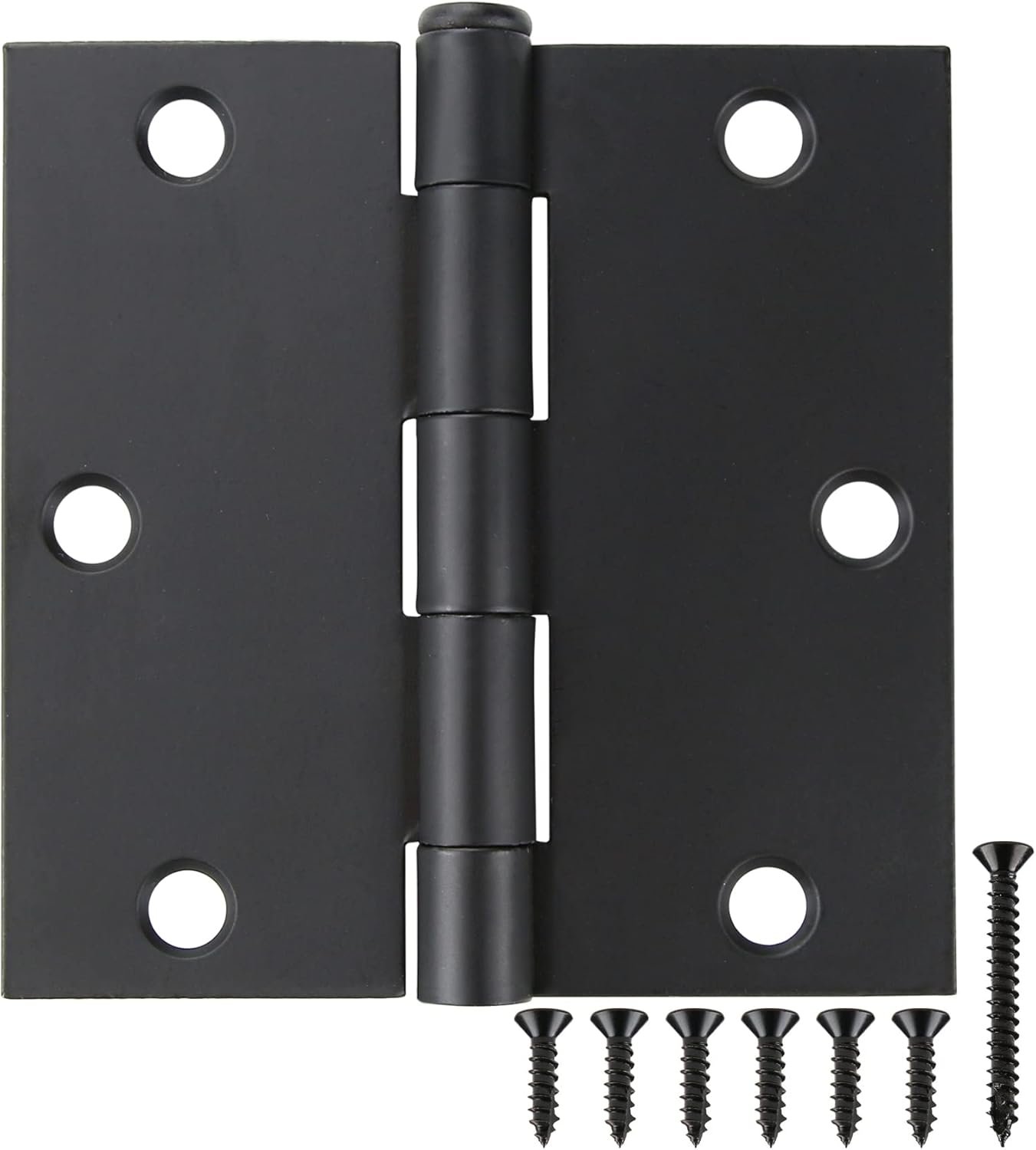 30 Pack Matte Black Door Hinges 3.5 x 3.5 Inch Interior 3 1/2 Inch Door Hinges for Doors Square Radius Corners Flat Iron Hinge 3 ½x 3 ½ Door Hardware Controls