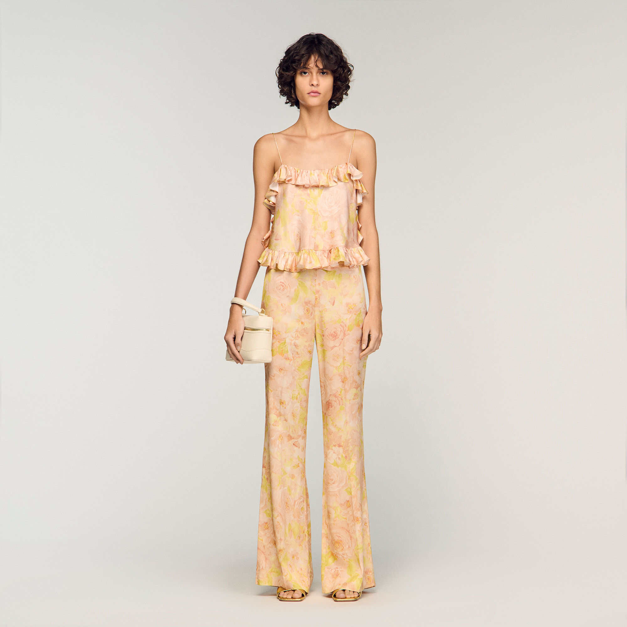Pantalon fluide à imprimé fleur