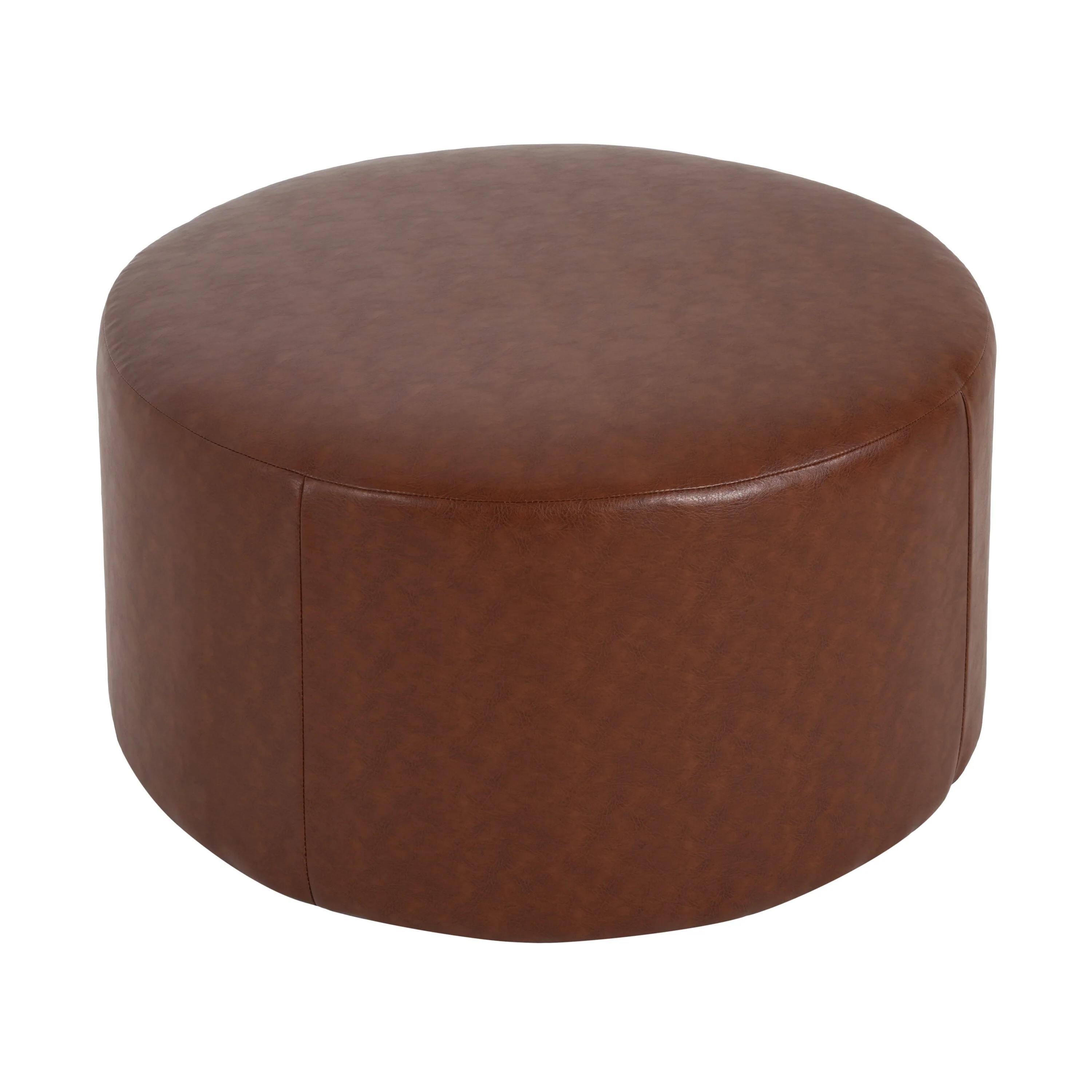 30.25 Modern Upholstered Round PU Leather Ottoman