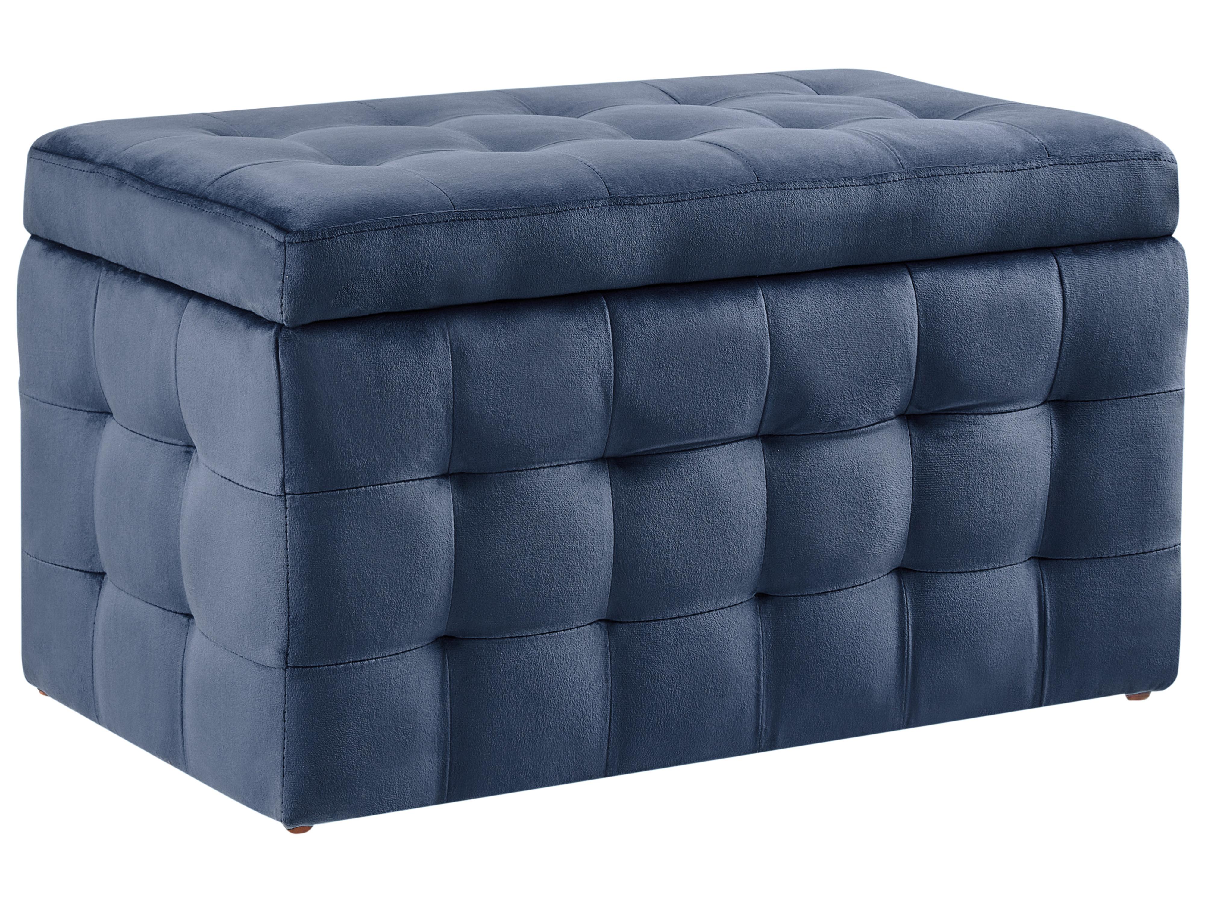 Storage Ottoman MICHIGAN Velvet Dark Blue