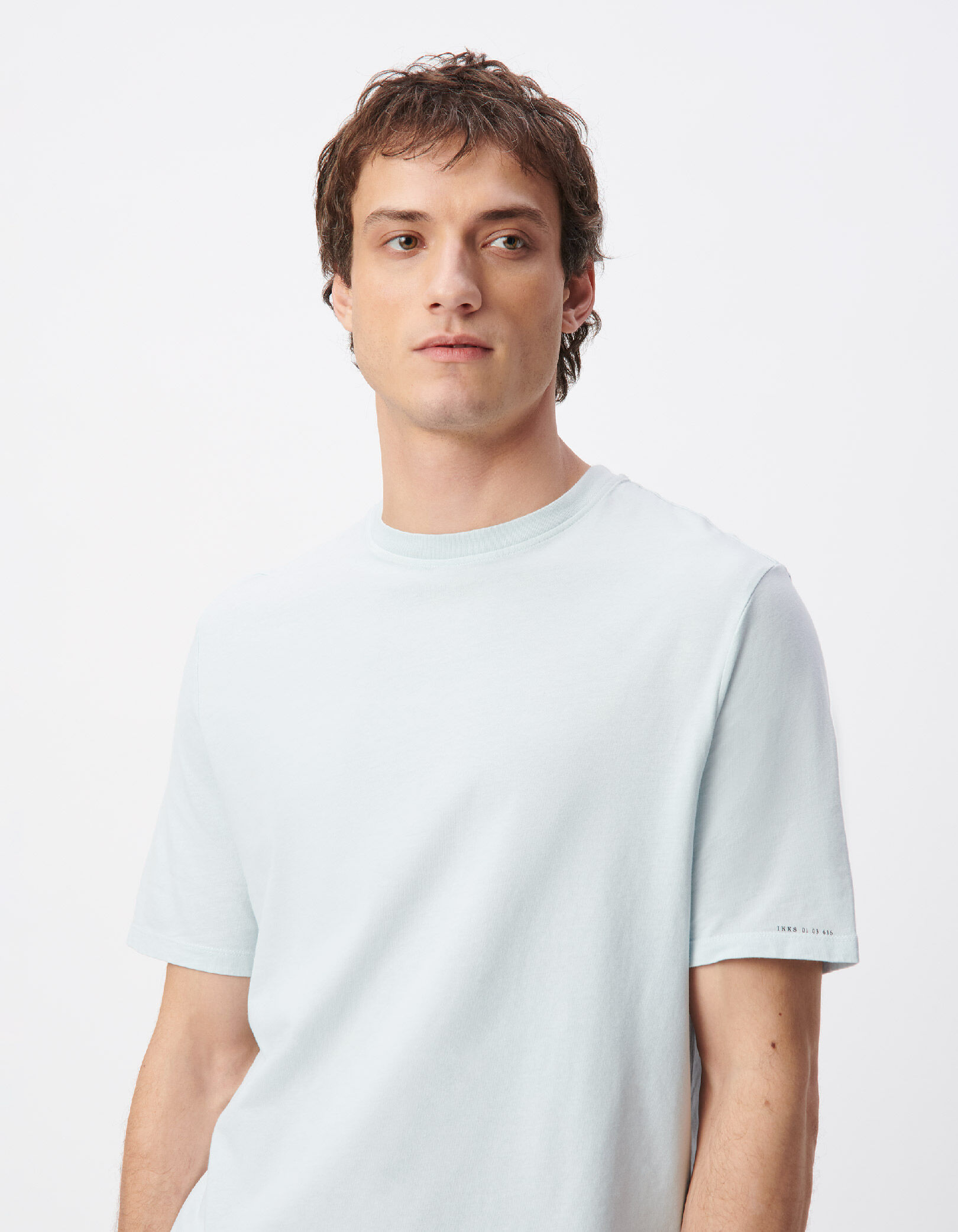 T-shirt col rond bleu ciel coton bio Homme