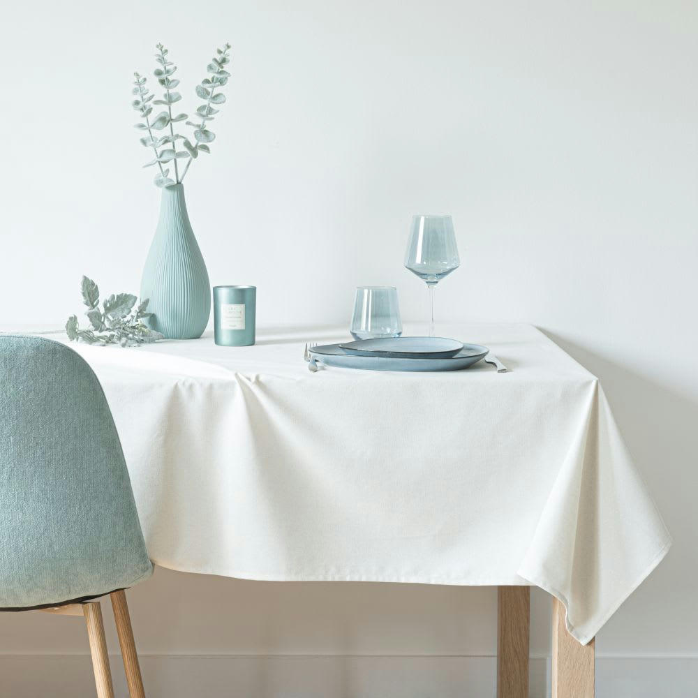 - Nappe écrue à paillettes dorées 140x250