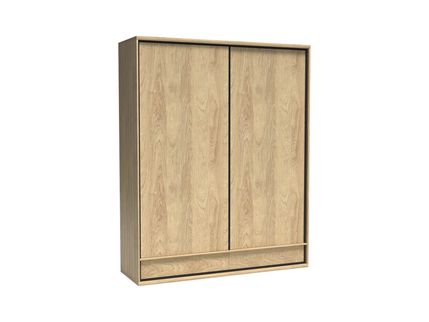 Szafa Przesuwna MILAN 177 cm Natural Hikora 2 Szuflady Wieszak Nowoczesna