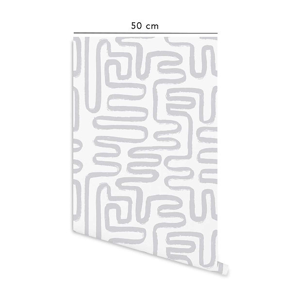 Papier peint adhésif jardin zen gris cendré en vinyle lavable et amovible - 1 rouleau 50x300 cm - Decochic