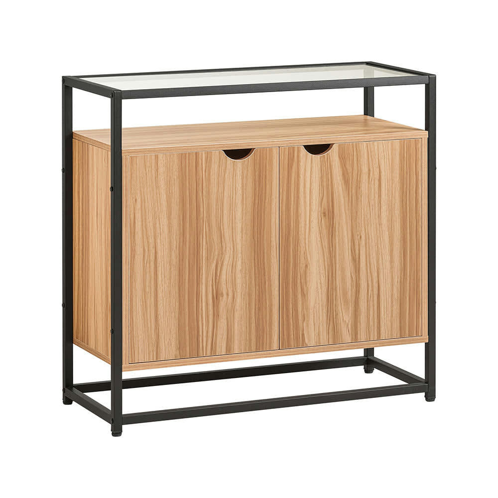 - Console 2 portes effet bois et fer