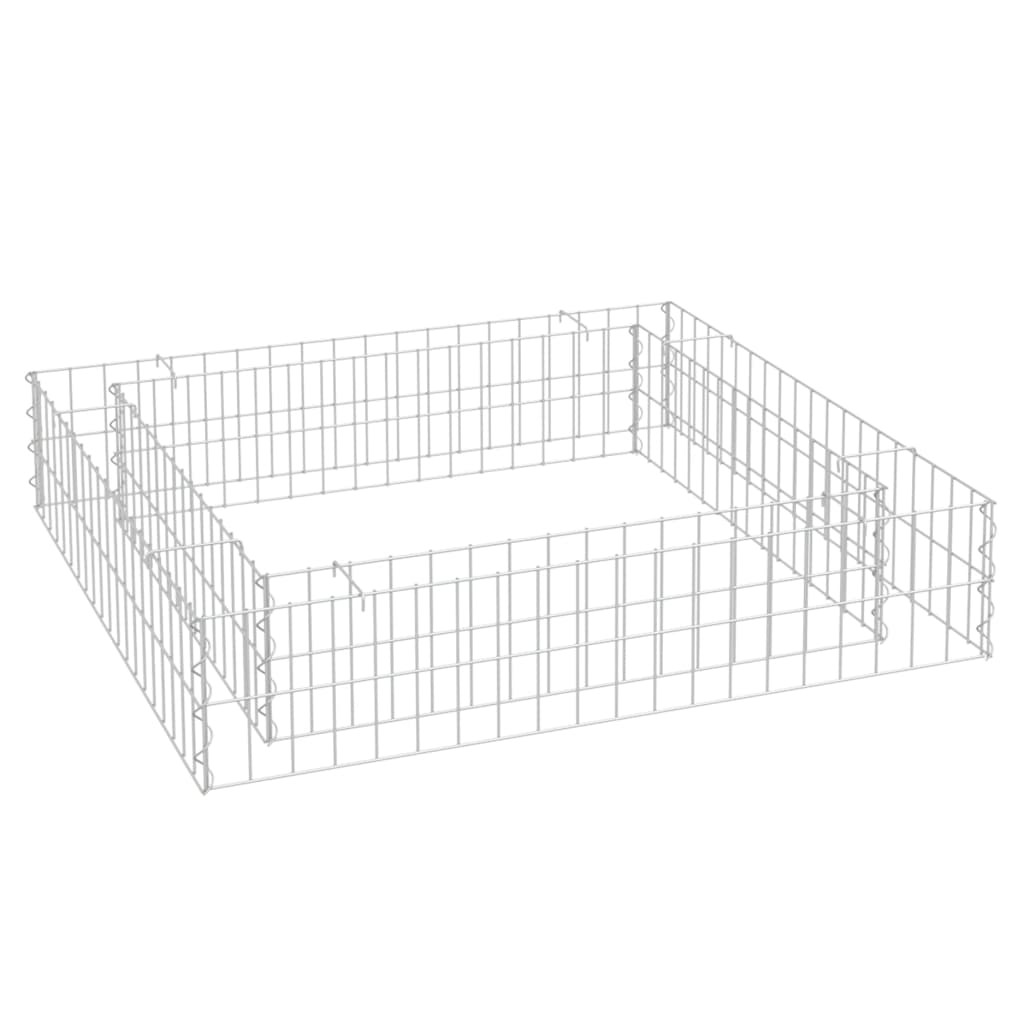 Donica gabionowa Srebrny 100x 100x 20 cm Stal vidaXL