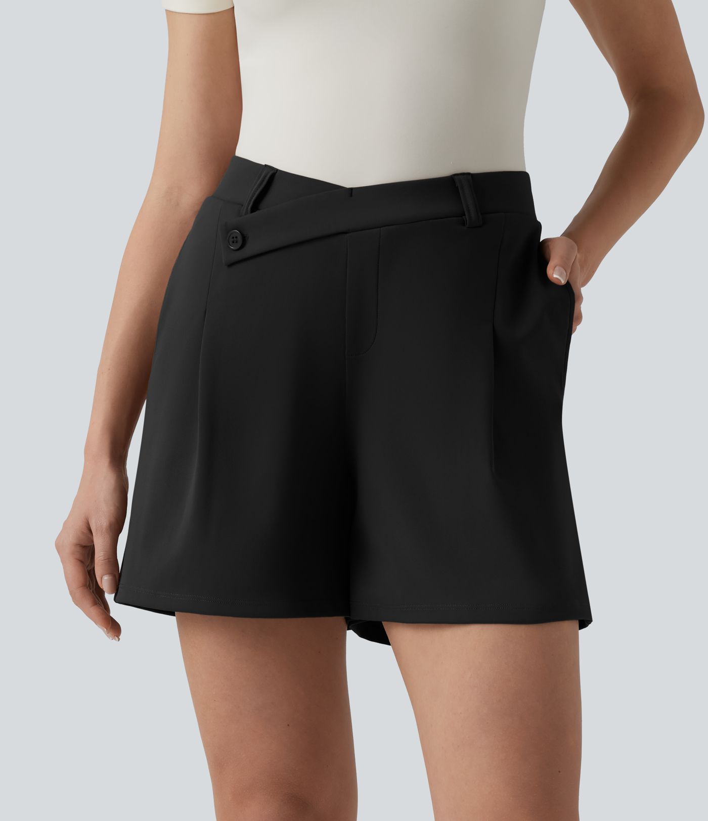 Short tailleur DayStretch mi-taille asymétrique 12,5 cm avec poches