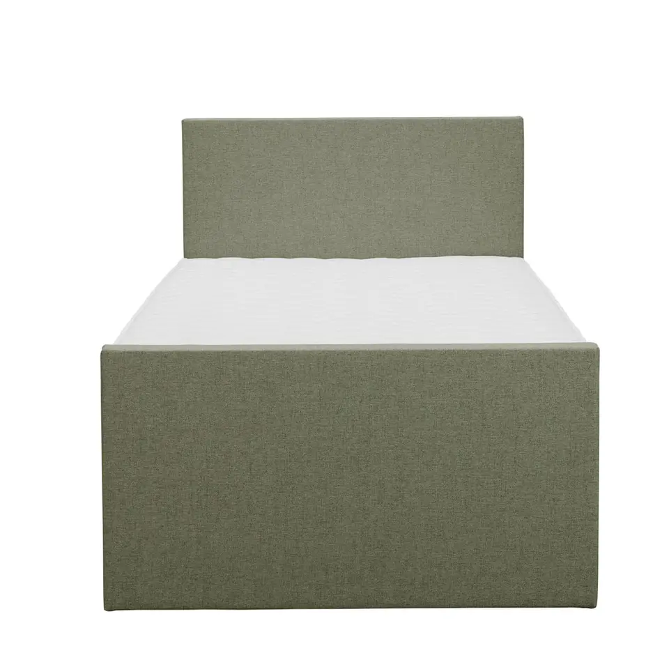 Boxspring met opbergruimte en voetbord Liv egaal - groen - 120x200cm