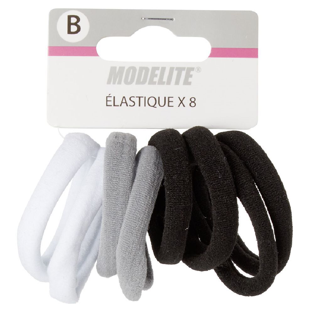 élastique en mousse noir gris blanc x8