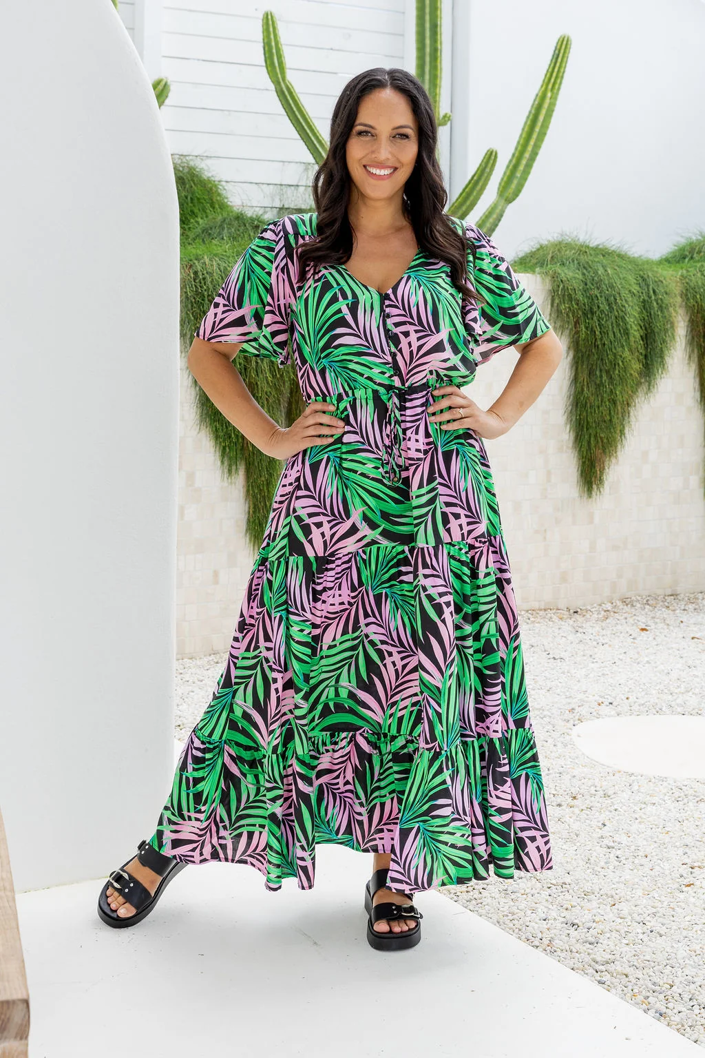 Bonnie Dress in Midnight Jungle