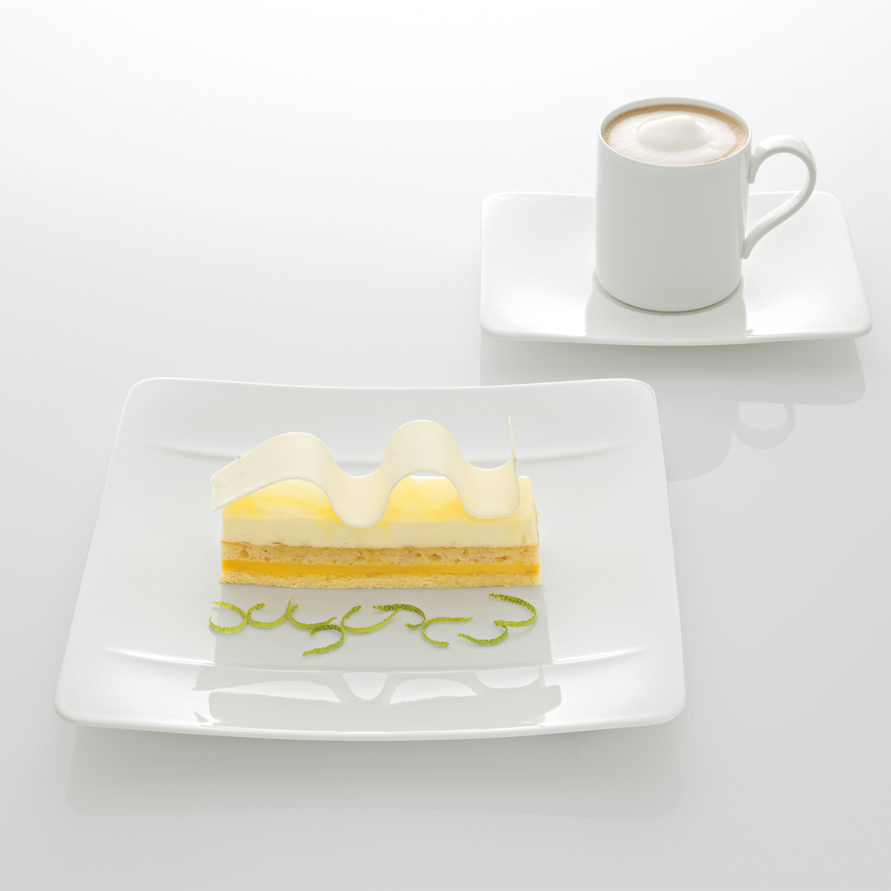 Modern Grace Salad/ Dessert Plate - White, 9'' x 9'', Premium Bone Porcelain