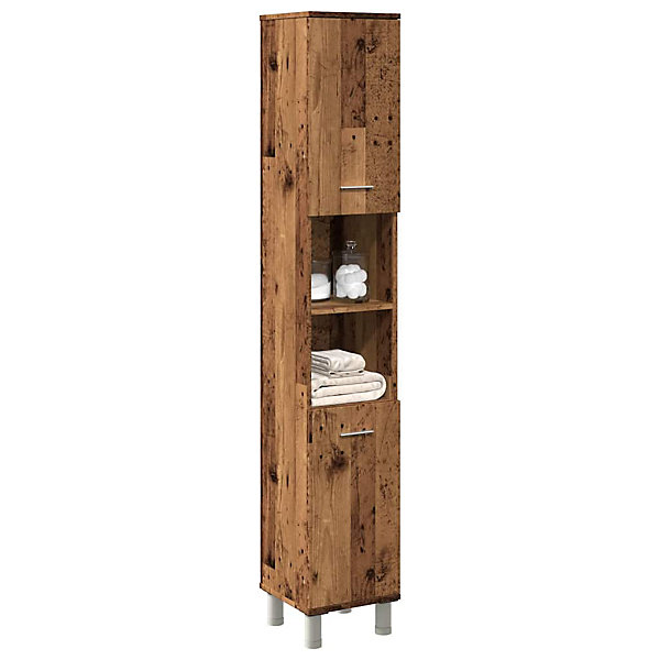 Armoire de salle de bain vieux bois 30x30x179cm bois ingénierie vidaXL