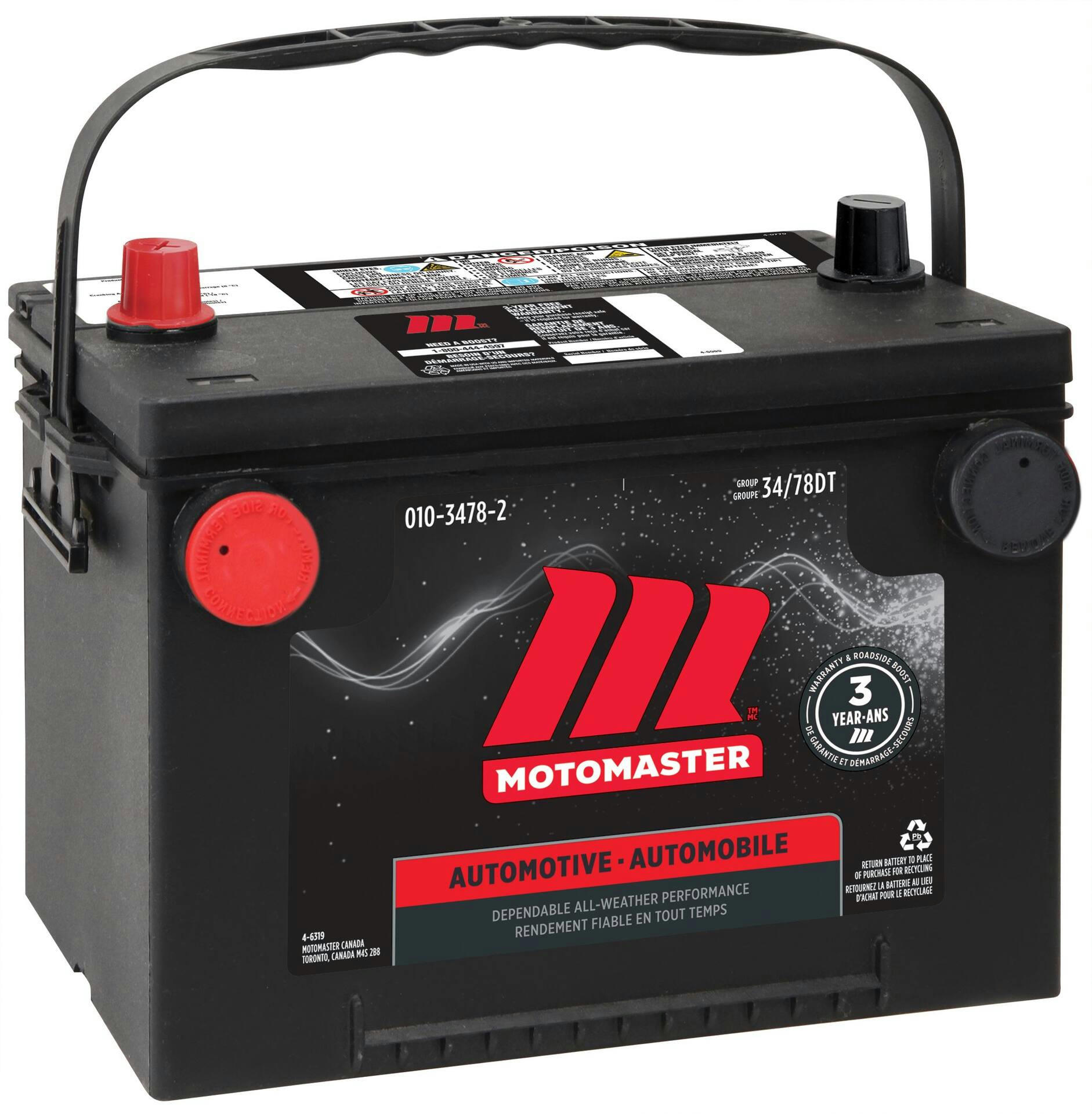 MOTOMASTER Group Size 34/78DT Battery, 800 CCA