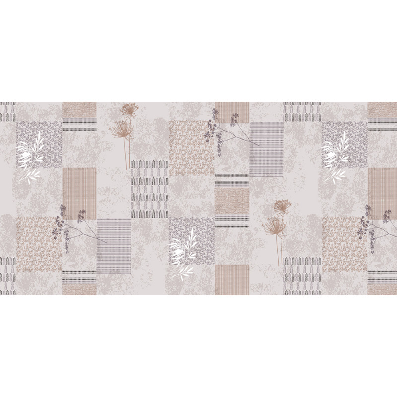 Nappe en PVC non tissé Cottage gris 140 cm au mètre