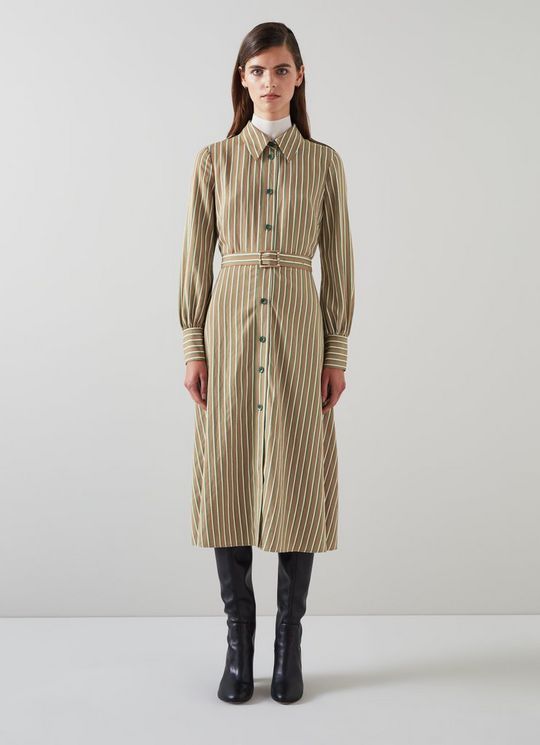 Frances Striped Sustainable Viscose Rich Shirt Dress