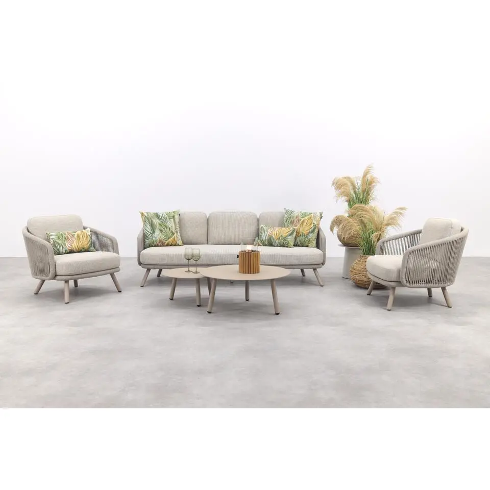 VDG Flow stoel/bank loungeset (5-delig) - Zand/Latte