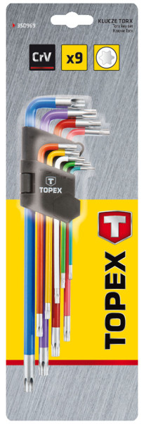 Klucze imbusowe Torx, imbusy zestaw 9 szt. TOPEX 35D969