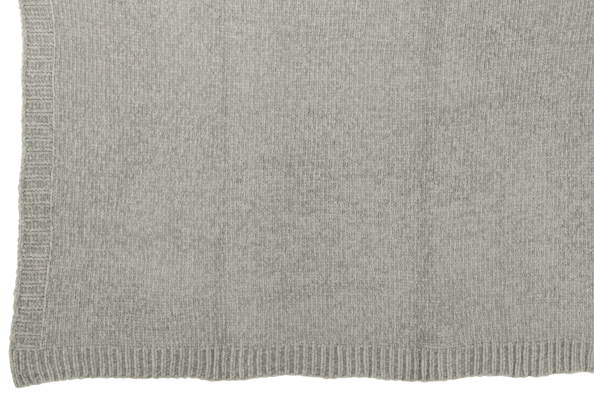 J-Line deken Chenille - polyester - grijs