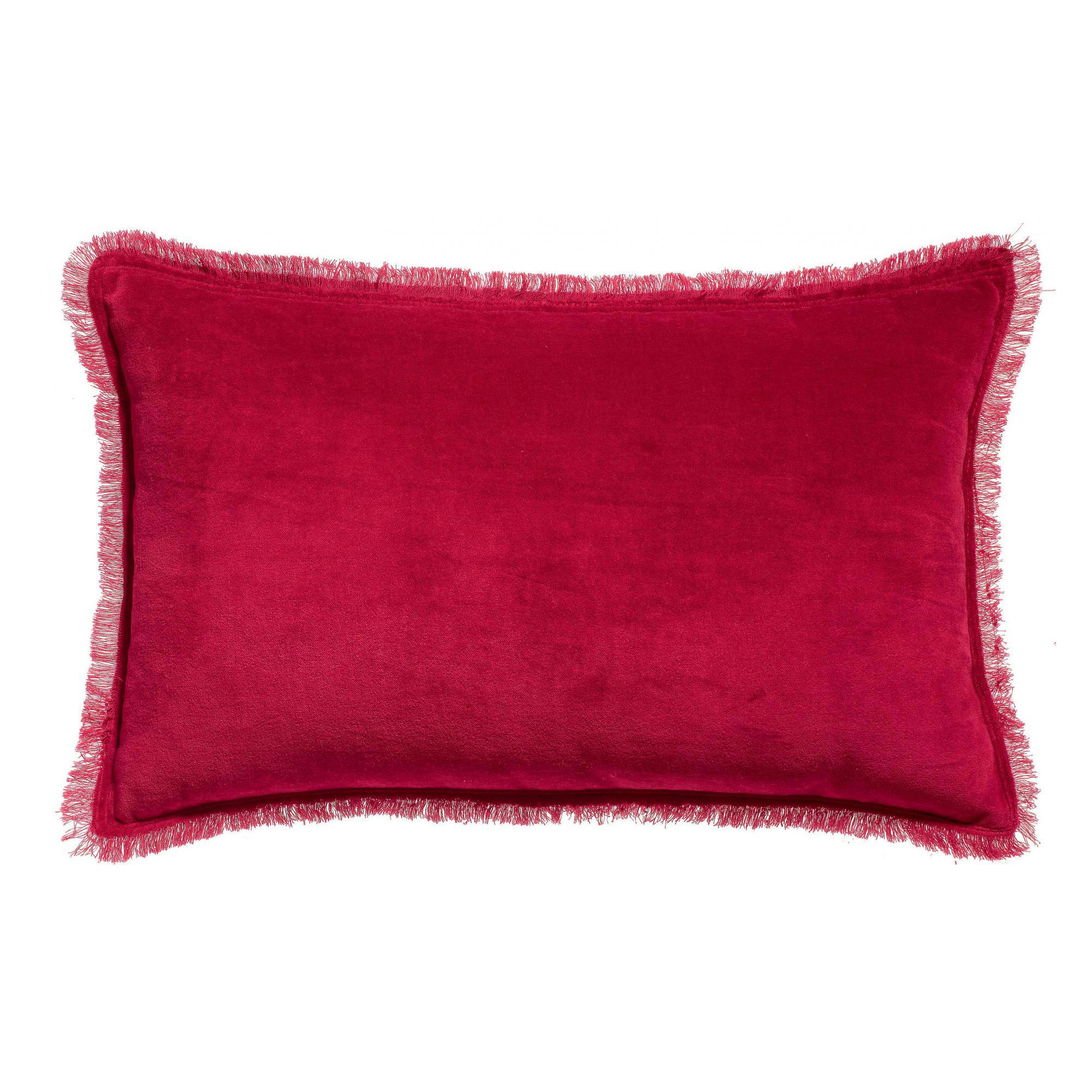 FARA - Coussin uni  en coton rubis 30 x 50