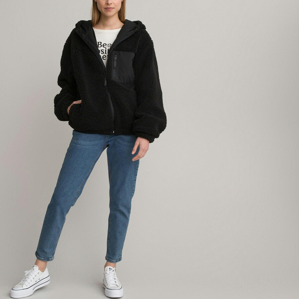 Sweat à capuche en fourrure d'imitation