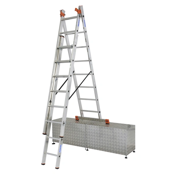Vielzweckleiter »MONTO Tribilo«, 24 Sprossen, Aluminium