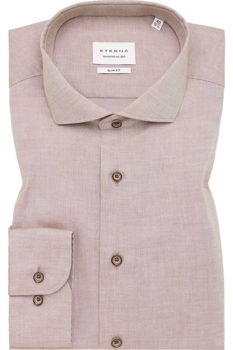 ETERNA Slim Fit Hemd beige, Einfarbig