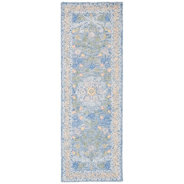 SAFAVIEH Handmade Mirkku Modern Medallion Micro-Loop Wool Area Rug