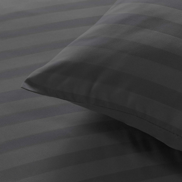 Housse de couette 240x220   2 taies Cléo Anthracite microfibre