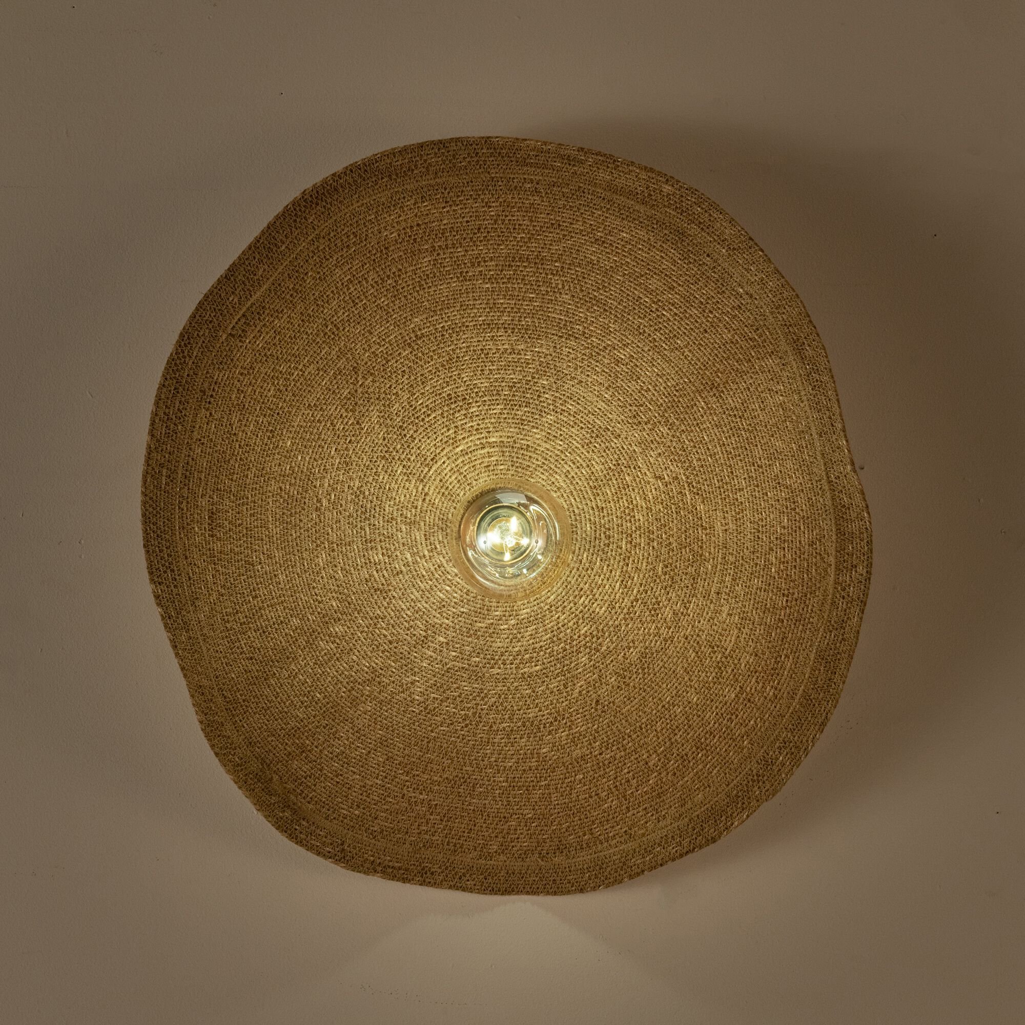 FIRA - Applique murale électrifiée en jonc de mer D61cm - naturel