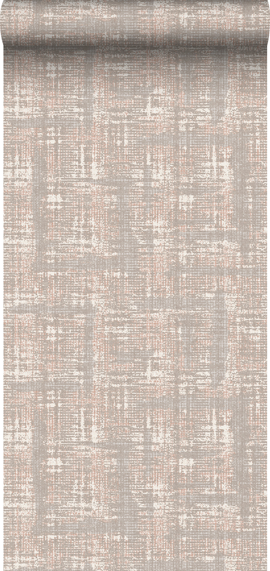 Sanders & Sanders behang linnenstructuur grijs roze - 53 cm x 10 m - 640261