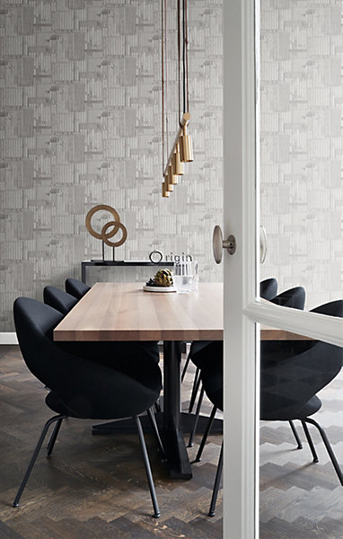 Origin Wallcoverings papier peint tôles ondulées en métal industrielles 3D gris clair 53 cm x 10.05 m