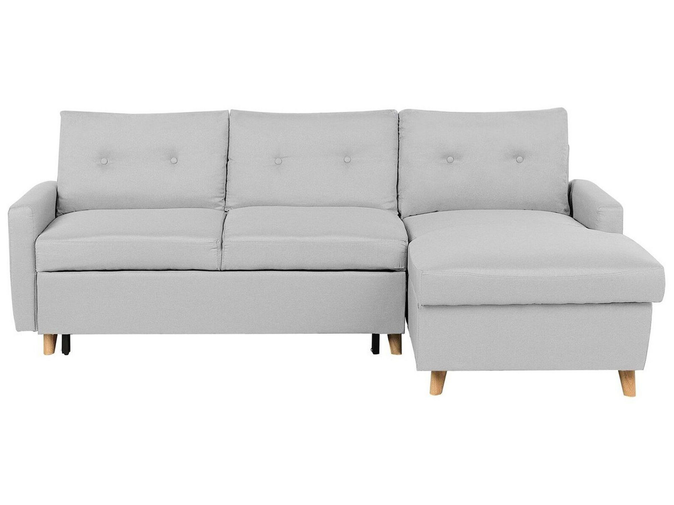 Rozkładana sofa z pojemnikiem jasnoszara