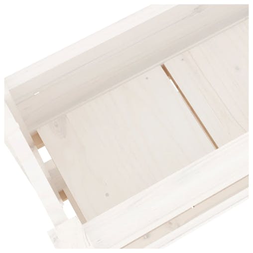 NNEVL Planter White 77x25x66 cm Solid Wood Pine
