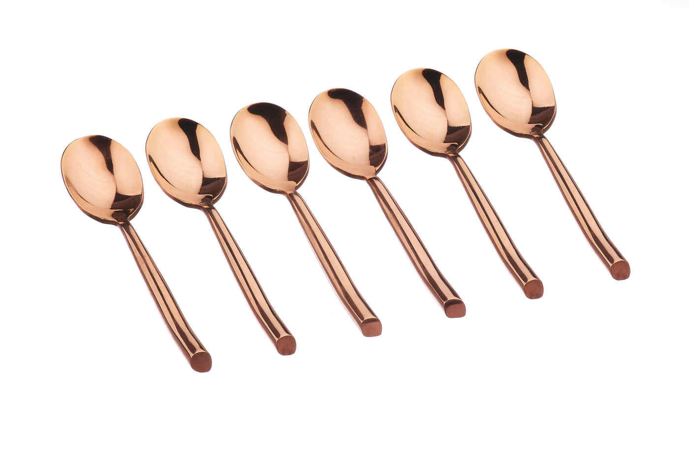 NUDE - Lot de 6 petites cuillères en inox cuivre