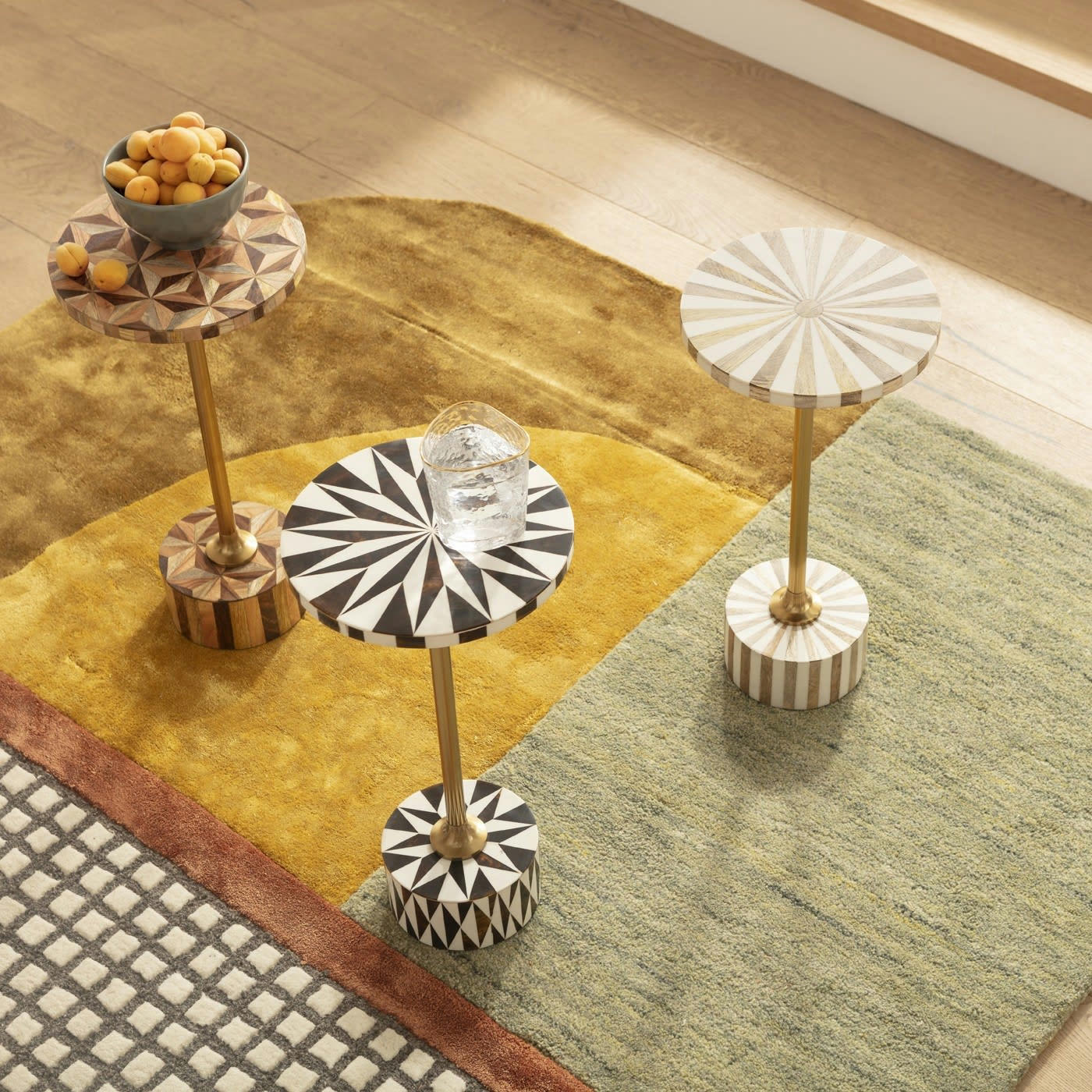 DOMERO - Table d'appoint Domero Geo 25cm marron et dorée Kare Design