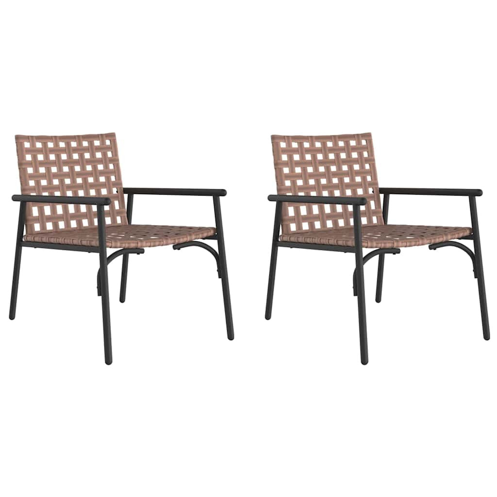 2x Krzesło Ogrodowe z Fotel Ogrodowy Brązowy Rattan