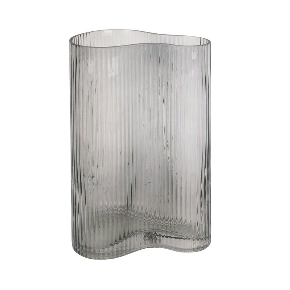WAVE - Vase allure wave large verre gris