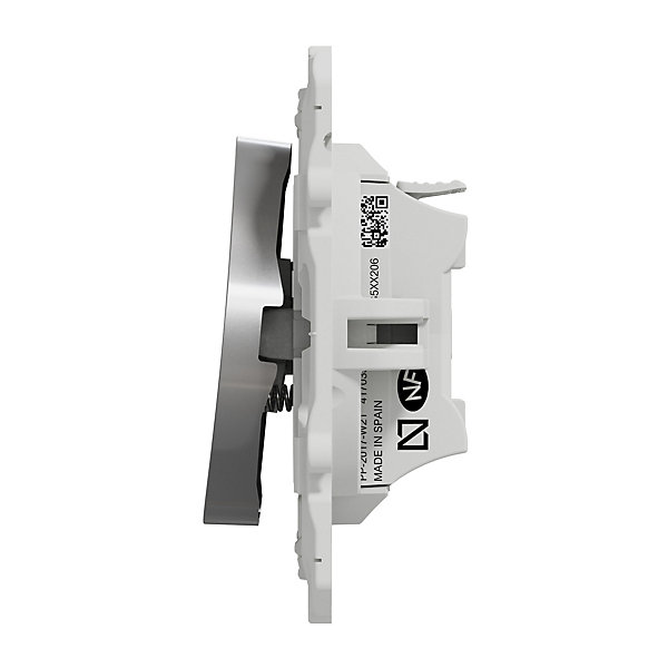Interrupteur poussoir 10A à vis Schneider Electric Odace aluminium