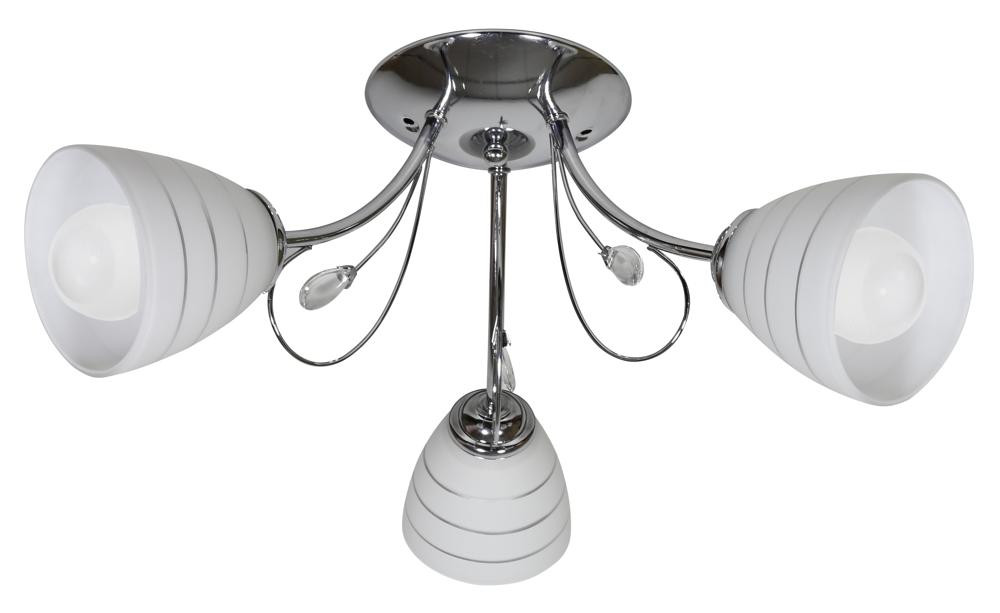 Lampa sufitowa chromowana biała SIMPLI 3xE27x40W wym: 23x54x54 cm Candellux