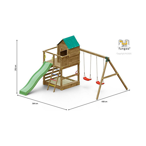Aire de jeux toboggan et balançoire double Jarcas