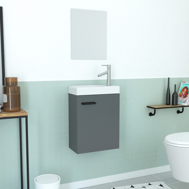 Meuble lave-mains Sweet gris 41 x 50 x 22 cm AURLANE