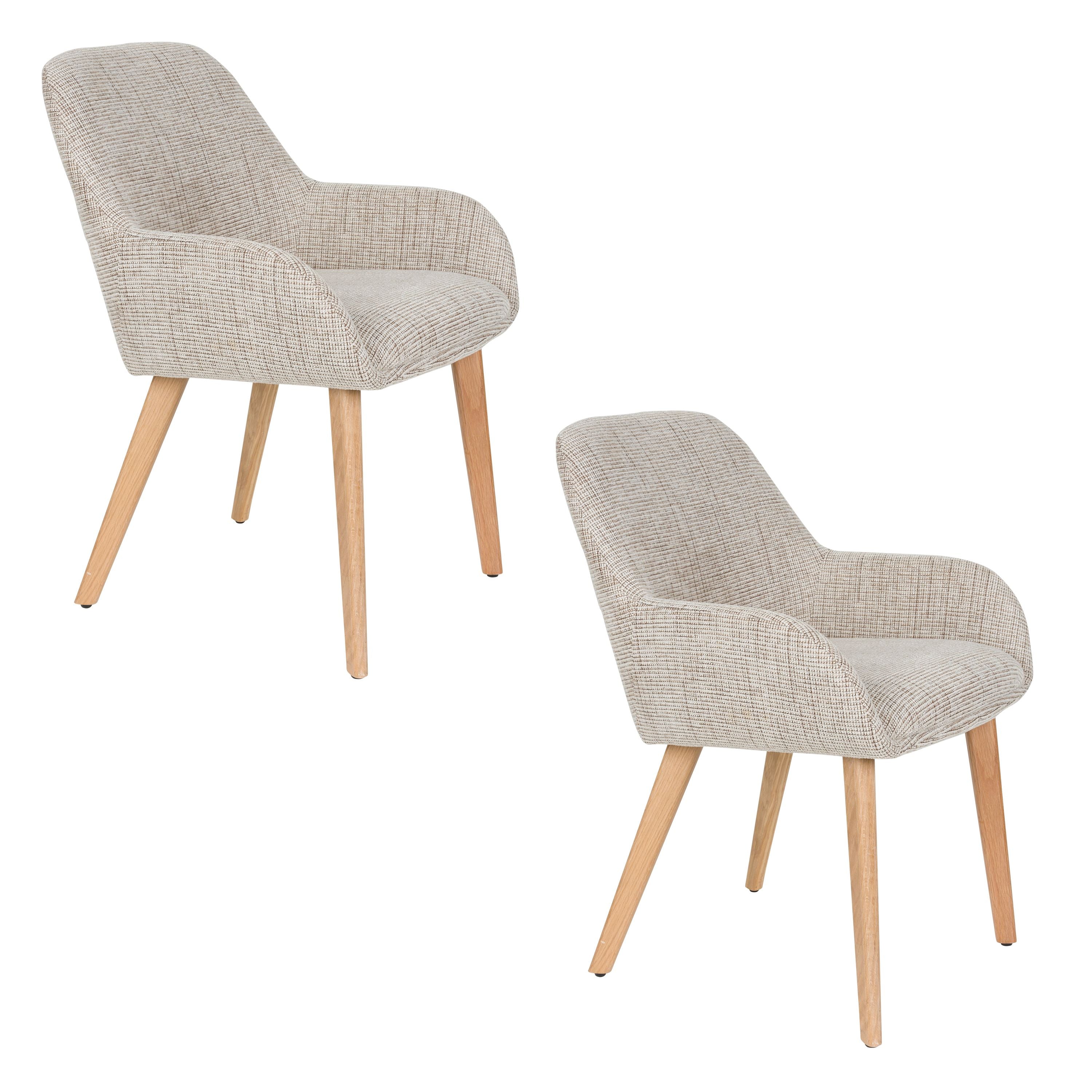 Housecraft Living Loua Eetkamerstoelen Beige/ Bruin - Set van 2