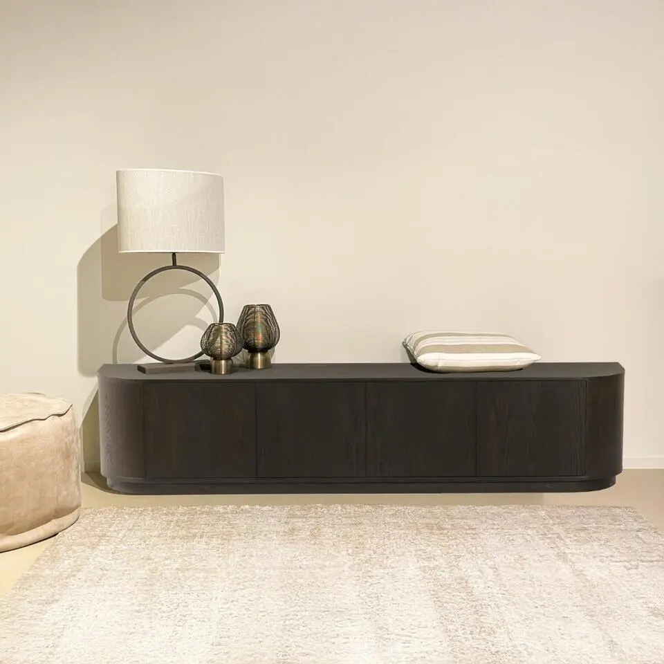 Tv-meubel Donkerbruin Eiken - 220x40x45 - Novero