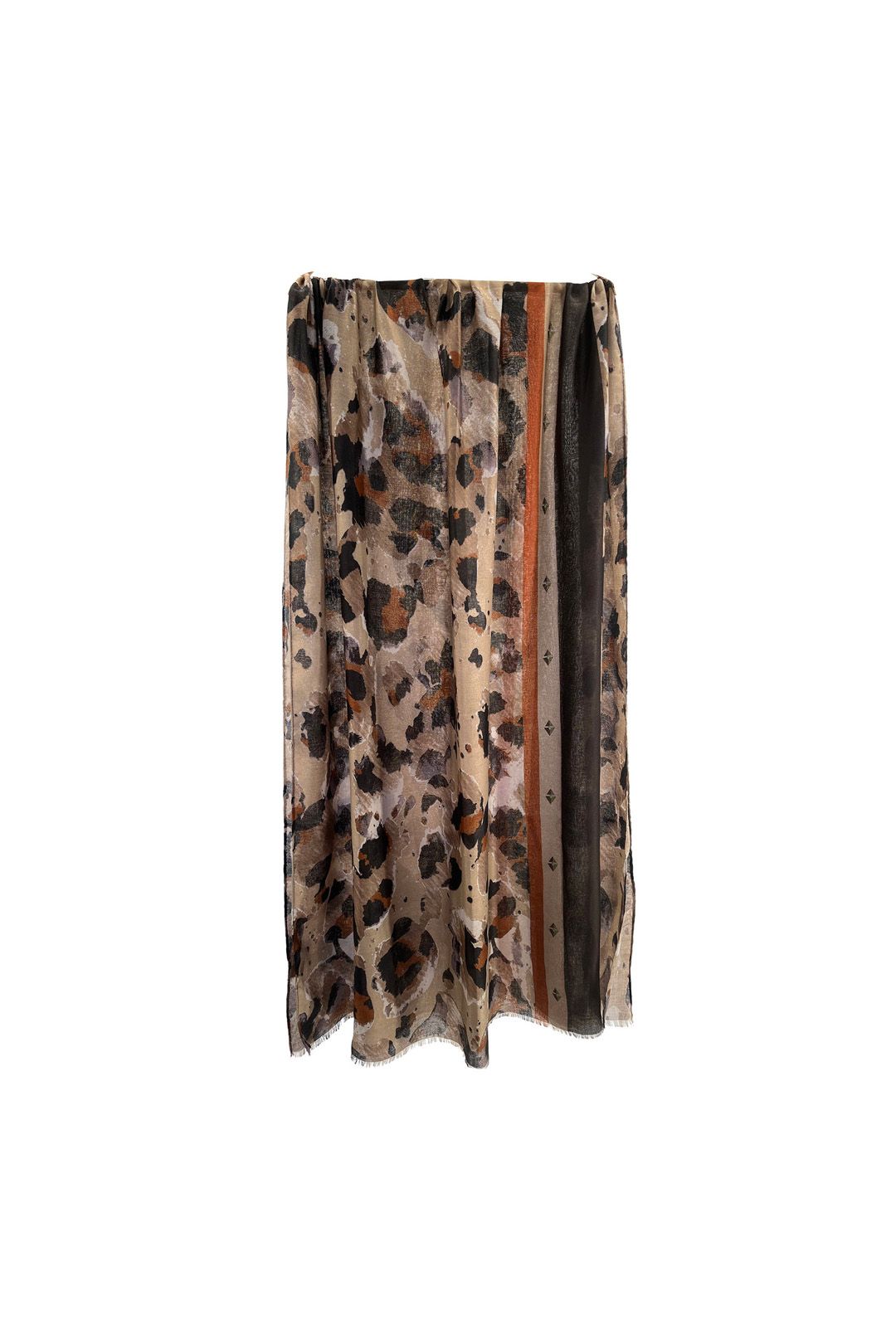 Vellin Lightweight Abstract Camouflage Print Scarf Khaki
