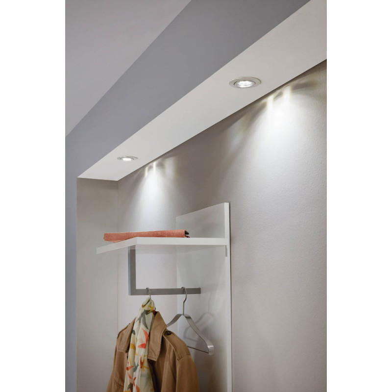 Spot encastrable LED Tedo nickel mat Ø 8 cm GU10 3 x 4,6 W EGLO