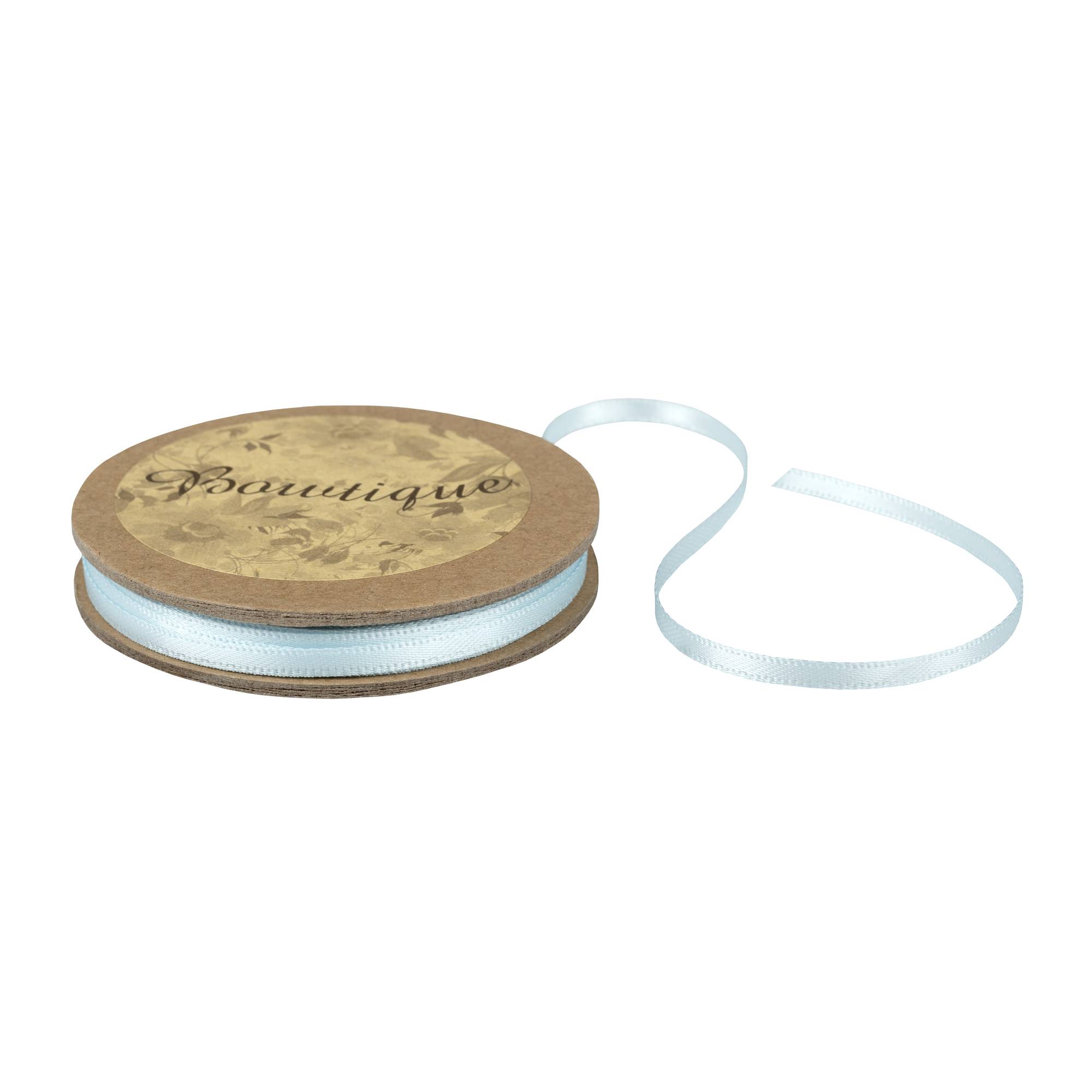 Light Blue Double-Faced Satin Ribbon 3mm x 5m