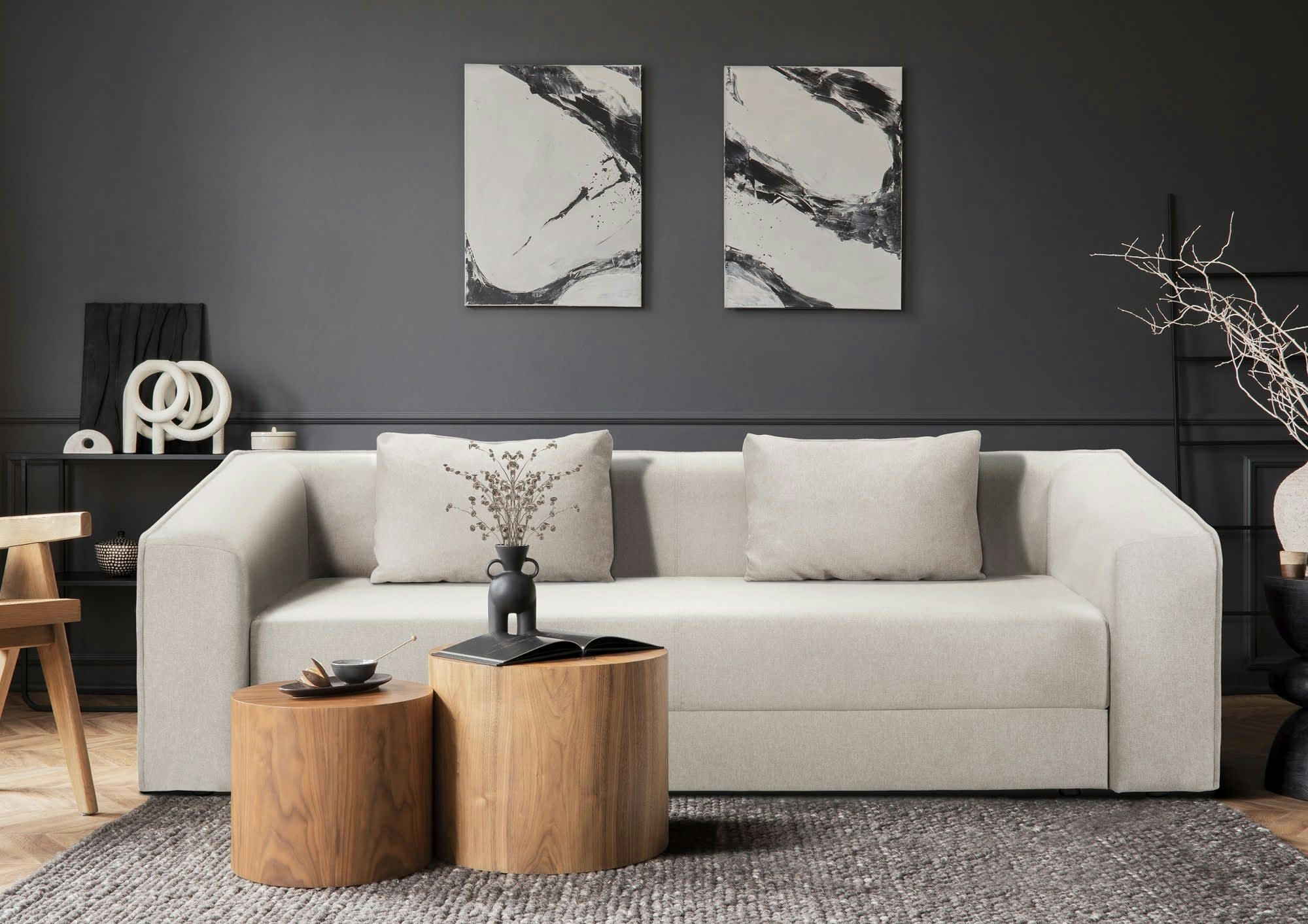 VELA - Canapé convertible 3 places  en polyester beige