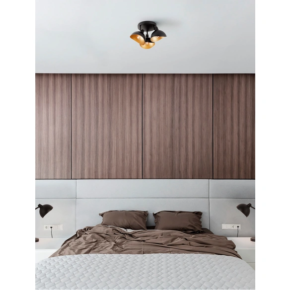 Deckenleuchte »Geti «, LED, 14 W, Höhe: 12 cm, schwarz/goldfarben