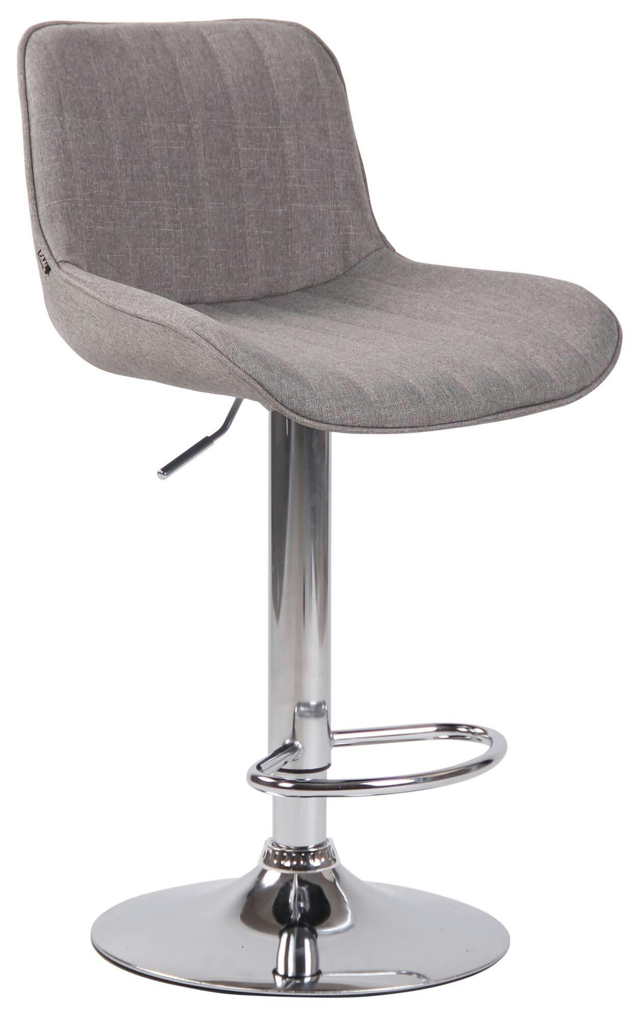 LENTINI - Lot de 2 Tabourets de bar réglable en tissu Gris