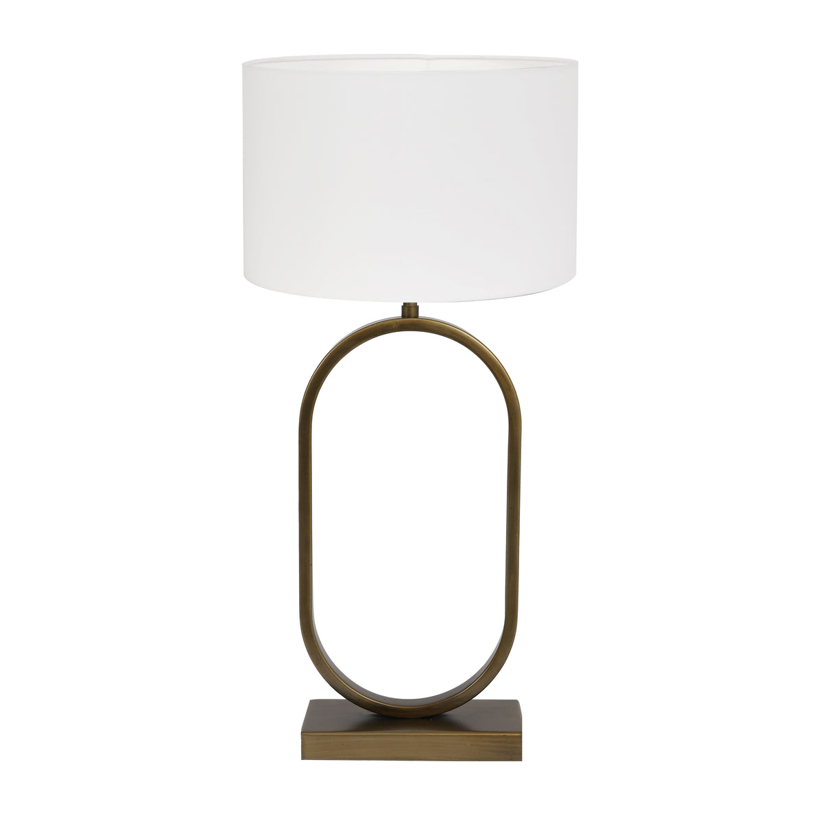 Light & Living tafellamp Jamiri/Polycotton - ant. brons, wit - 30x30x67cm